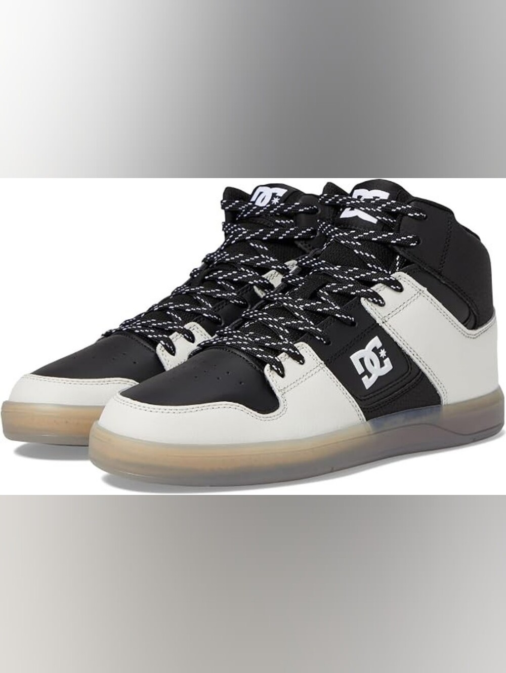 DC Cure Casaul Men's Black and White High-Top Skate Sneakers